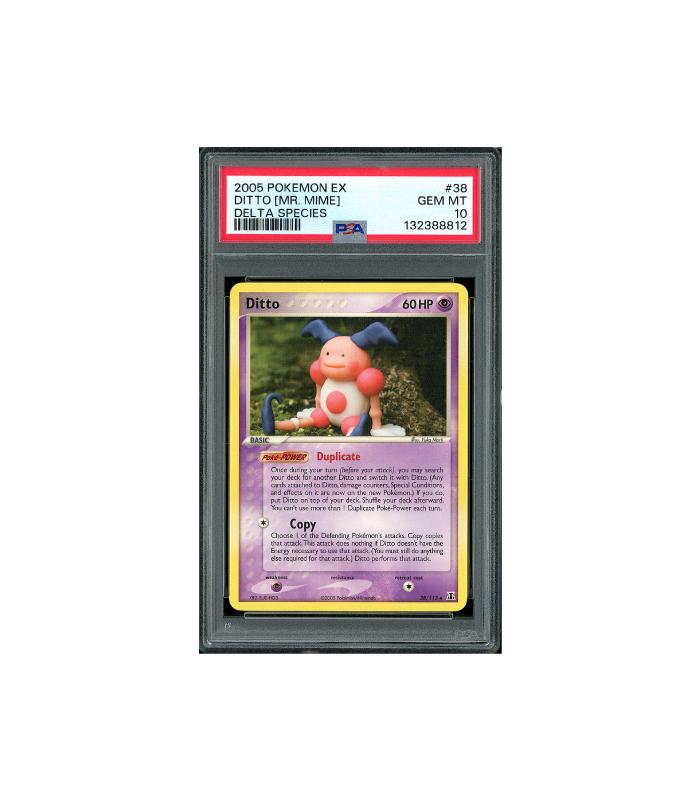 Pokemon Ditto [Mr. Mime] EX Delta Species 2005 #38 PSA 10, Ophalen of Verzenden, Zo goed als nieuw, Losse kaart, Foil