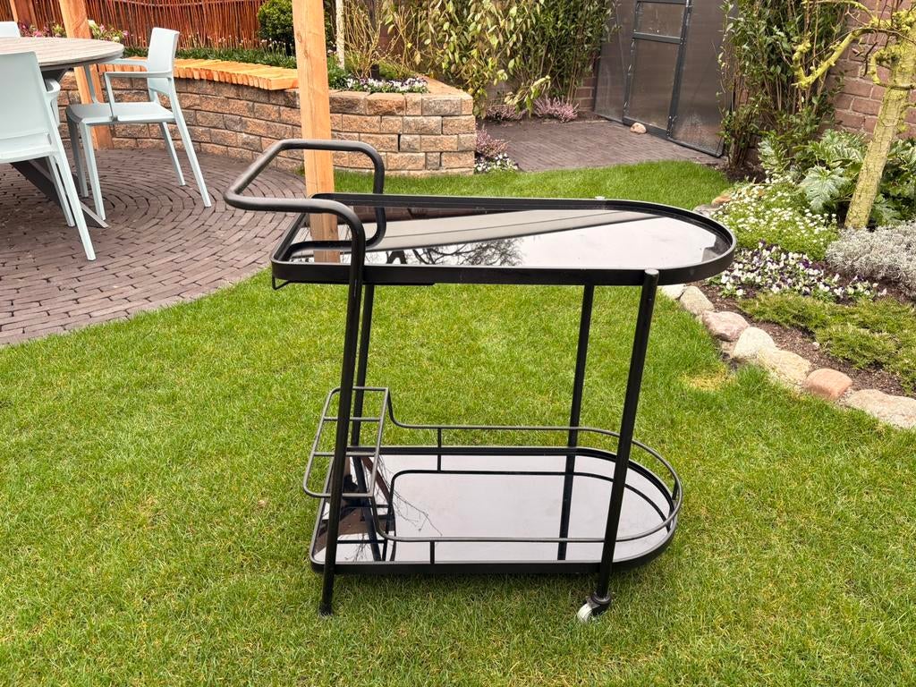 Dutchbone Giulia Trolley Wijnbar / Drankentafel, Ophalen, Zo goed als nieuw, Minder dan 50 cm, 5 tot 15 flessen