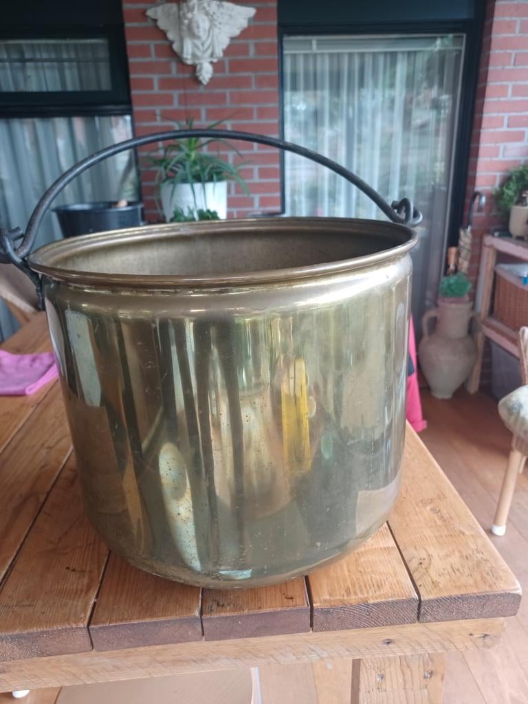 Koperen ketel, Tuin en Terras, Ophalen, Rond, Metaal, Minder dan 30 cm