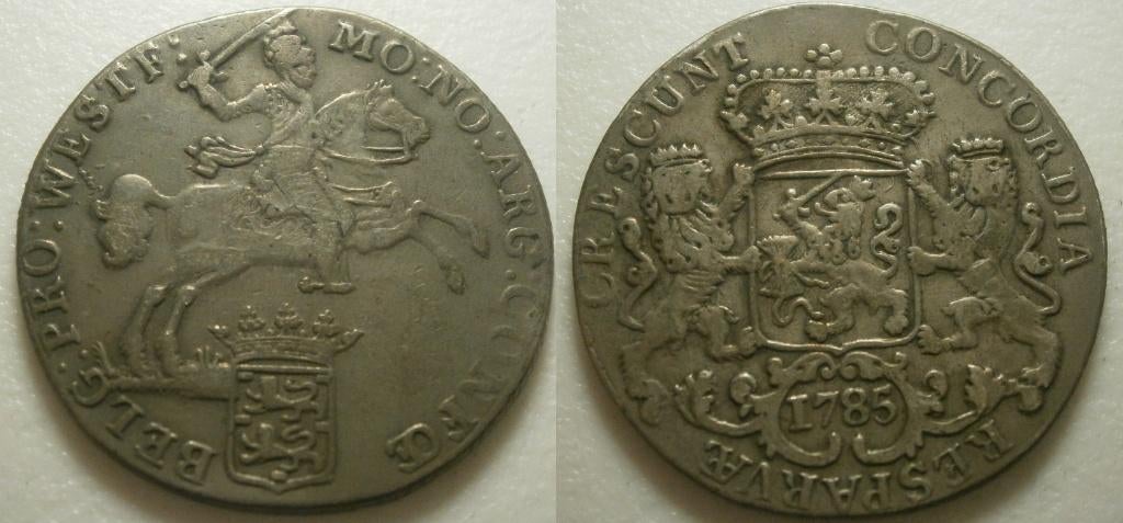 West Friesland ½ dukaton 1785, Vóór koninkrijk, Zilver, Ophalen of Verzenden, Losse munt