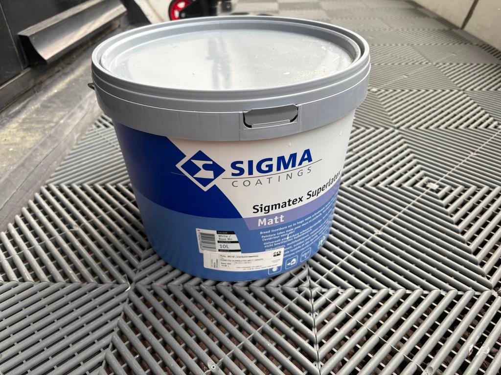 SIGMA latex 10liter, Doe-het-zelf en Verbouw, Verf, Beits en Lak, Ophalen of Verzenden, Zo goed als nieuw, Wit
