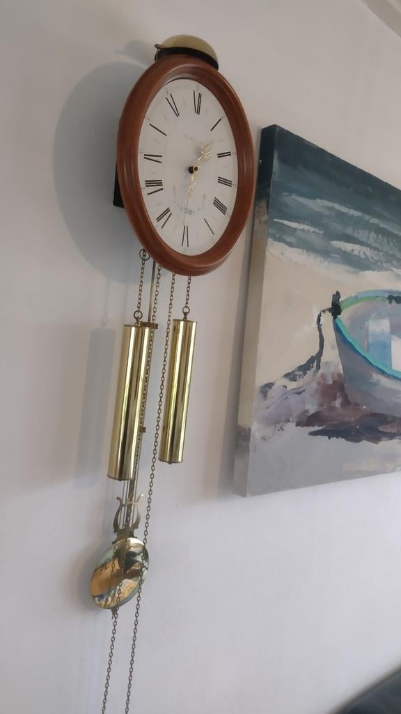 Prachtige wandklok  Hermes met gewichten, Ophalen