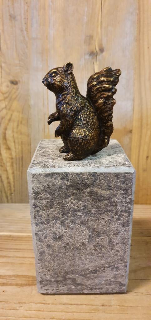 EEKHOORN / bronzen beeld / 9 cm, Dierenbeeld, Nieuw, Info@huisentuindecoratiemarie.nl, Huis en tuin decoratie marie