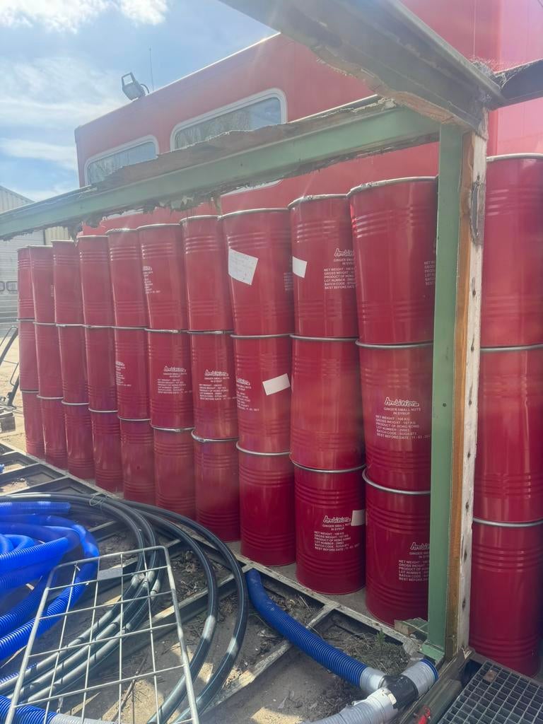 100 olievaten van 100L, Tuin en Terras, Vuurkorven, Ophalen, Zo goed als nieuw, Vuurton