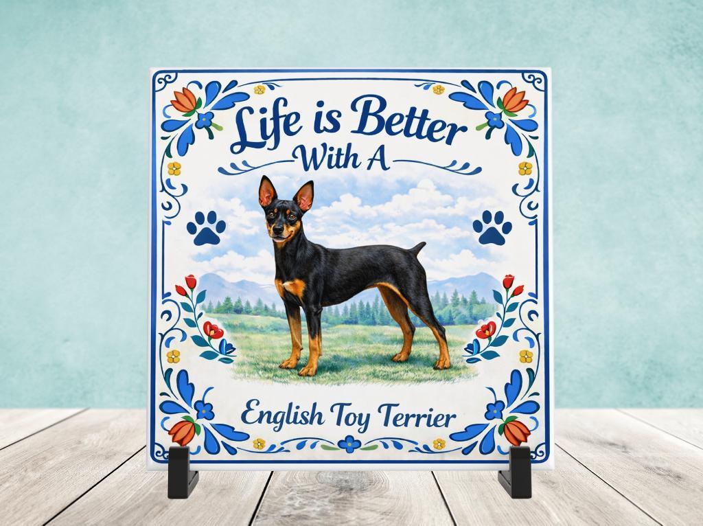 Life is Better With a English Toy Terrier - Tegel, Verzenden, Nieuw