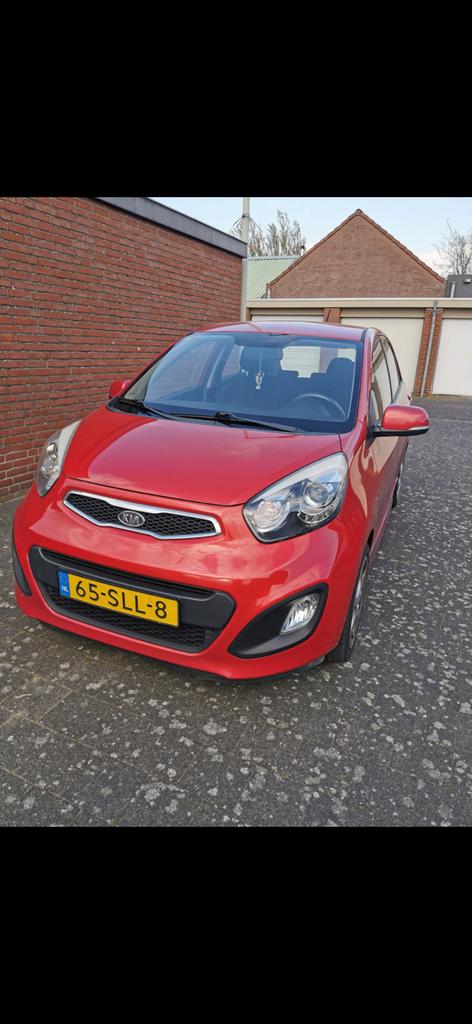 Kia Picanto 1.2 Cvvt 5-DRS 2012 Rood, Auto's, Kia, Stof, Zwart, 4 cilinders, 400 kg