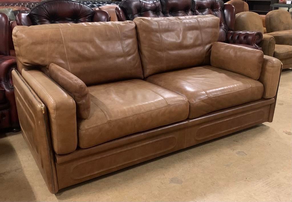 Prachtige Baxter Bank 3 Zits Bruin., Gebruikt, 100 tot 125 cm, Driepersoons, Leer