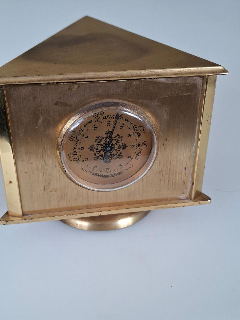 vintage weerstation 3 in een geheel koper jaren 50, Antiek en Kunst, Curiosa en Brocante, Ophalen of Verzenden