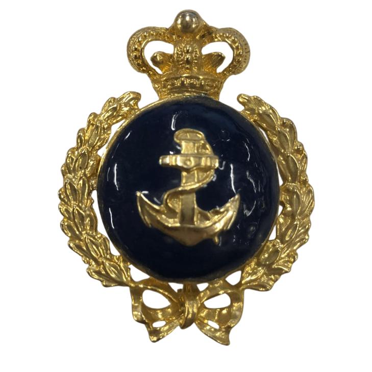 Embleem - Marine - Wereldbol & Anker - Blauw/Goud, Verzamelen, Militaria | Algemeen, Defensie, Ophalen of Verzenden, Defensie