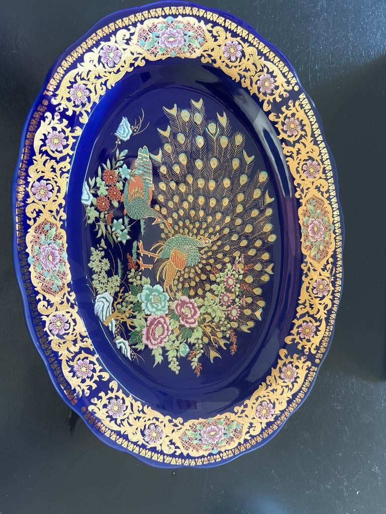 Marokkaans taous schaal, Gebruikt, Porselein of Keramiek, Schaal, Ophalen of Verzenden