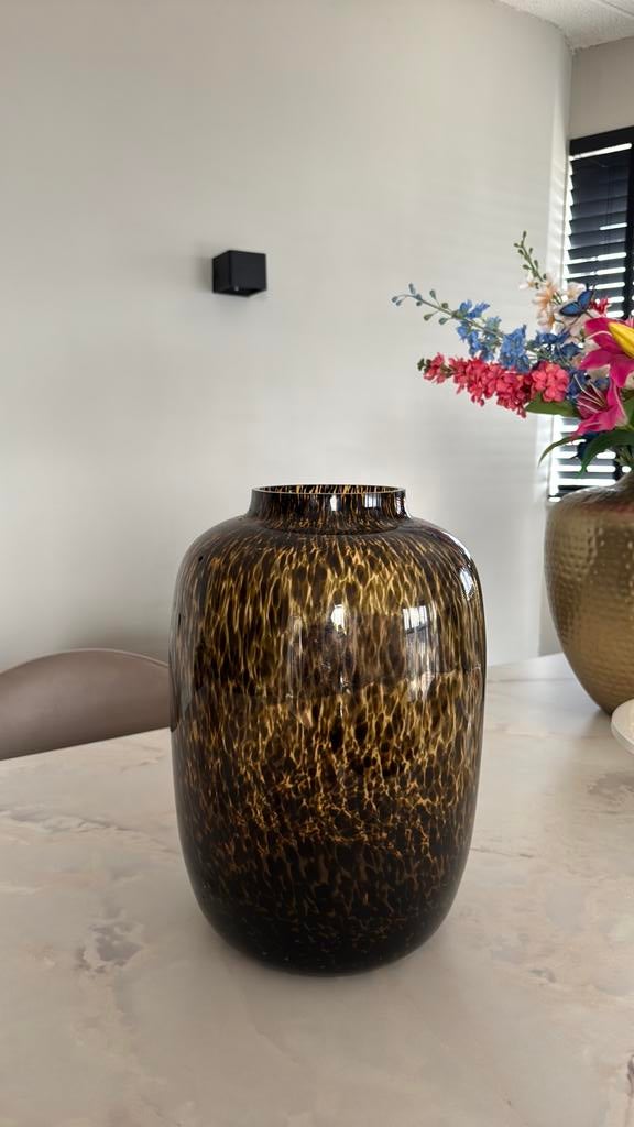 Cheetah vaas, Overige kleuren, Ophalen of Verzenden, Minder dan 50 cm, Glas