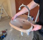 Spinx Moka Bruin Wastafel Retro Jaren 80 Stijl, Ophalen, Gebruikt, Wastafel