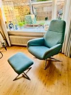 Beautiful Montel fauteuil met voetenbank, Ophalen, 75 tot 100 cm, Zo goed als nieuw, Stof