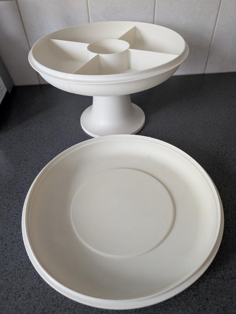 Tupperware seveer/party schaal, Ophalen, Gebruikt, Crème, Schaal