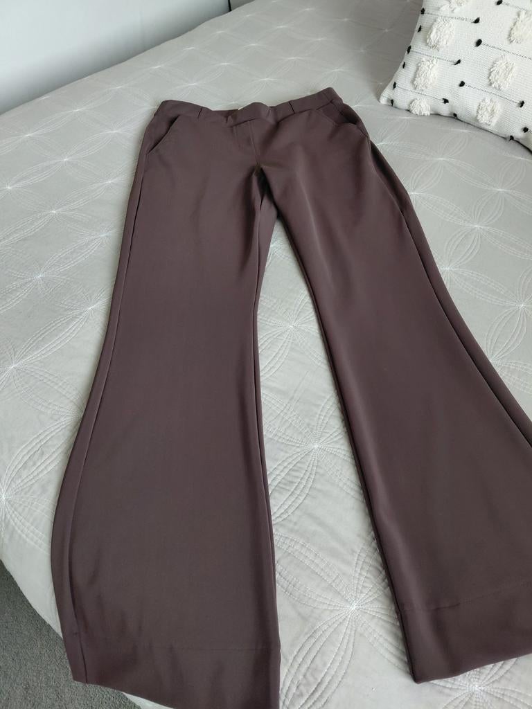 Studio Anneloes flared broek, travelstof, espresso bruin, Ophalen of Verzenden, Zo goed als nieuw, Bruin, Lang