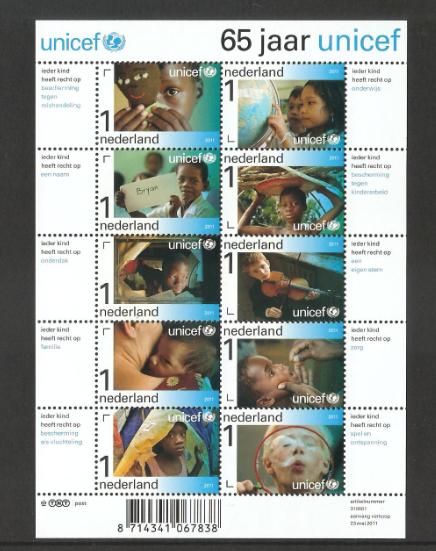 2011 Vel UNICEF, Ophalen of Verzenden, Postfris