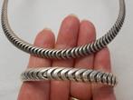Zilveren massieve vintage set spang + klem armband nr.5000, Verzenden, Zo goed als nieuw, Zilver, Zilver