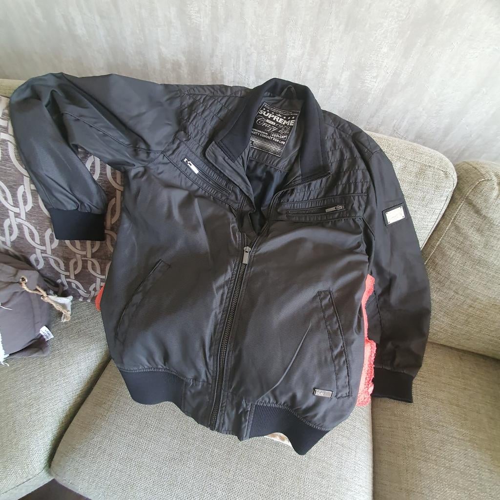 Zwart zomer heren jack jasje XL xxl, Ophalen of Verzenden, Maat 56/58 (XL), Zwart