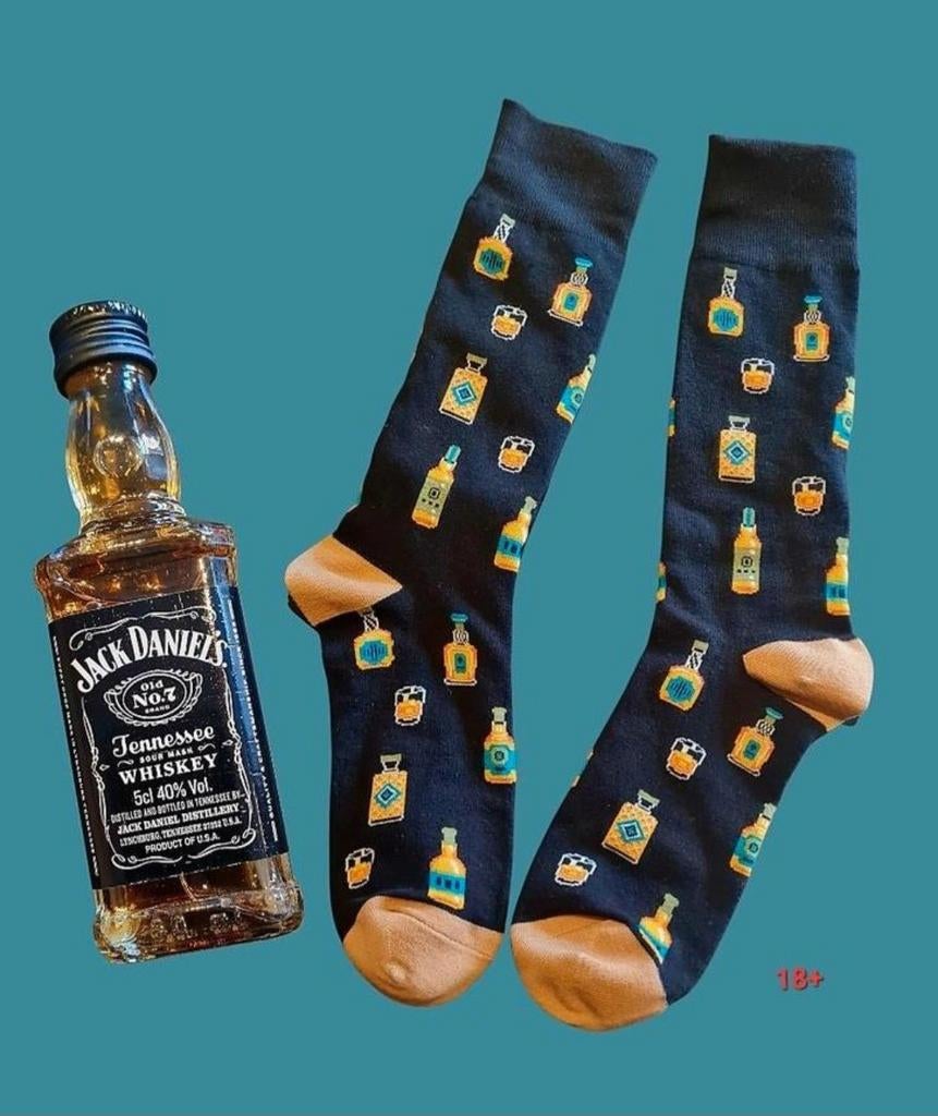 WHISKEY SOKKEN + KLEIN FLESJE JACK DANIEL'S, Kleding | Heren, Ophalen of Verzenden, Nieuw
