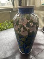 Decoratieve glazen vaas met rozenmotief, Ophalen of Verzenden