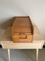 Vintage houten dossierbak met rolluik, Ophalen of Verzenden