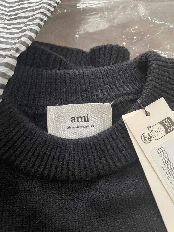 Ami Paris Trui - Stijlvol en Comfortabel, Kleding | Heren, Truien en Vesten, Zo goed als nieuw, Maat 46 (S) of kleiner, Zwart