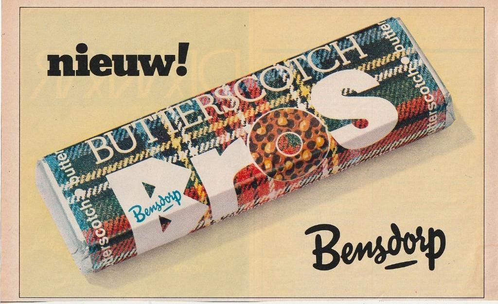 Retro reclame 1979 Bensdorp chocolade Schotse butterscotch, Verzamelen, Retro, Overige typen, Verzenden
