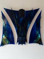 Abstract Glazen Wandobject in Blauw ben Groen, Ophalen