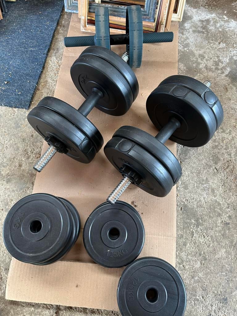 Complete Fitness Set: Powertower, Bankje, Dumbbells (19kg), Sport en Fitness, Ophalen, Gebruikt, Armen, Dumbbell