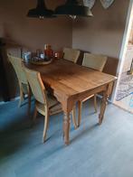 Eet en salontafel met stoelen, plus 2 hanglampen., Klassiek, 150 tot 200 cm, Vier personen, Rechthoekig