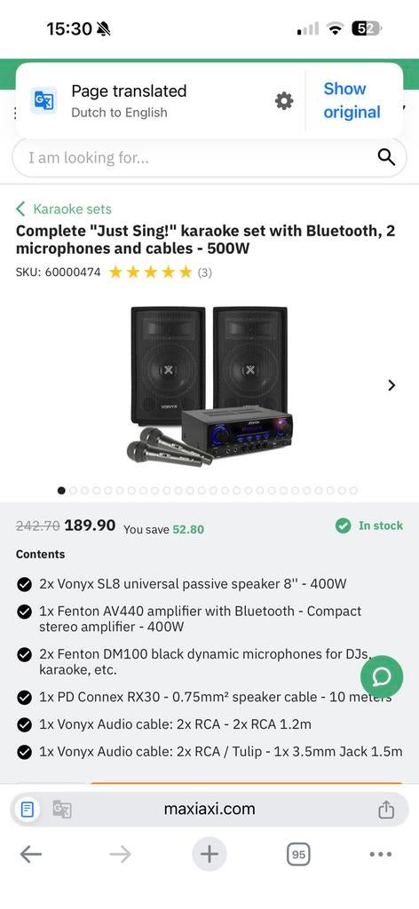 Karaoke set(Vonyx + fenon amplifier), Ophalen of Verzenden, Zo goed als nieuw