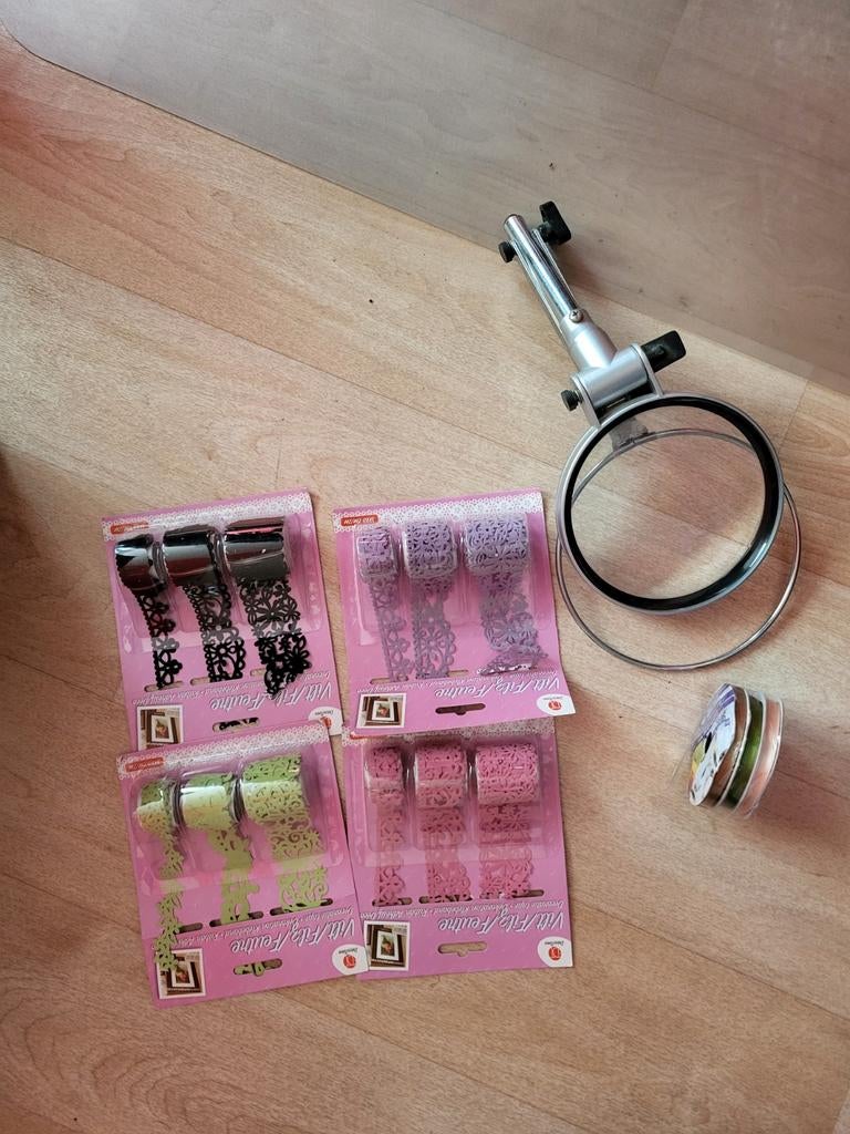 Decoratie tape 4x, 3x statijn lint en loep, Ophalen of Verzenden, Overige thema's, Overige typen