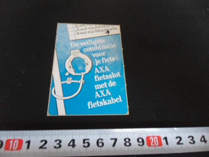 sticker AXA fiets slot met AXA fietskabel *, Verzamelen, Stickers, Zo goed als nieuw, Ophalen