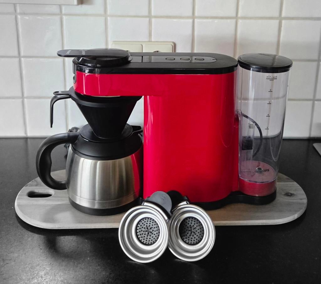 Philips Senseo Switch 2-in-1 Koffiezetapparaat Rood, Witgoed en Apparatuur, Koffiezetapparaten, Ophalen, Afneembaar waterreservoir