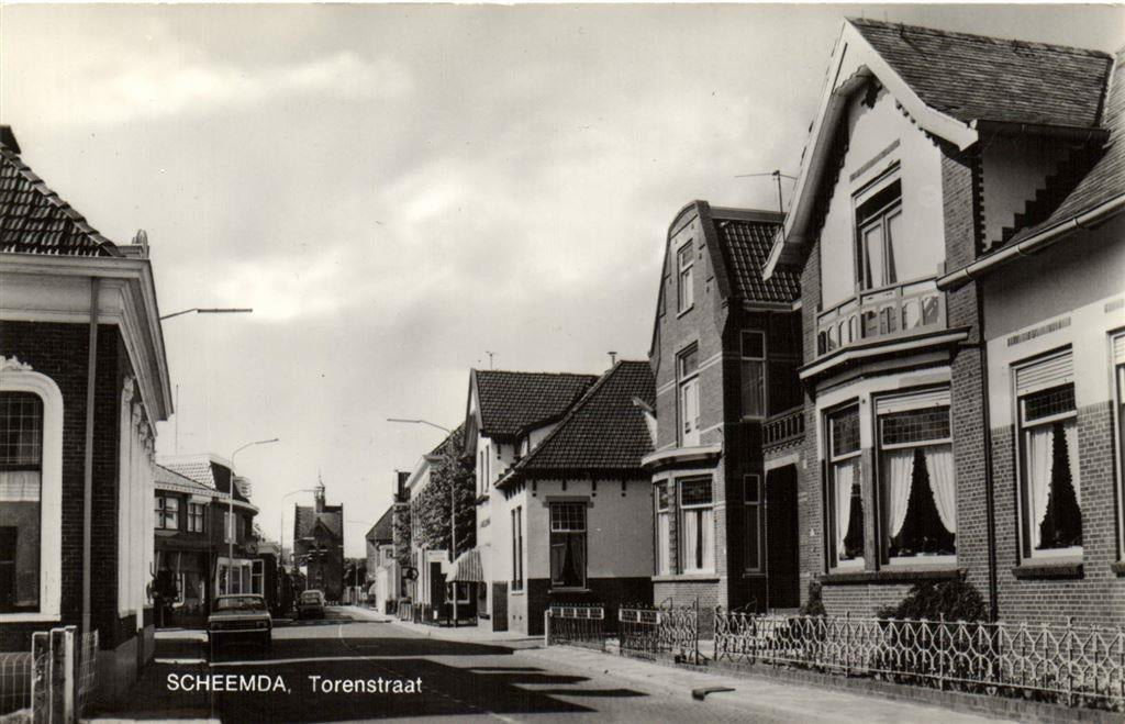 Scheemda, Torenstraat - auto - ongelopen, Ophalen of Verzenden, Voor 1920, Ongelopen, Noord-Brabant