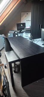 IKEA MALM Bureau Zwart met Uitschuifbaar Blad – Goede, Ophalen, Gebruikt