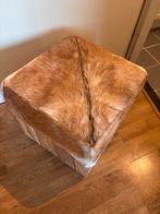 tafelte met koeienleer en opbergruimte op wielen, Ophalen of Verzenden, Gebruikt, Vierkant, Leer