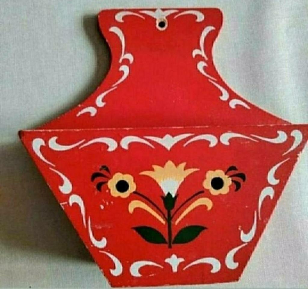 Koffiefilterhouder,Retro,Hout,1960,Rood,koffie,Vintage,oma, Ophalen of Verzenden, Zo goed als nieuw