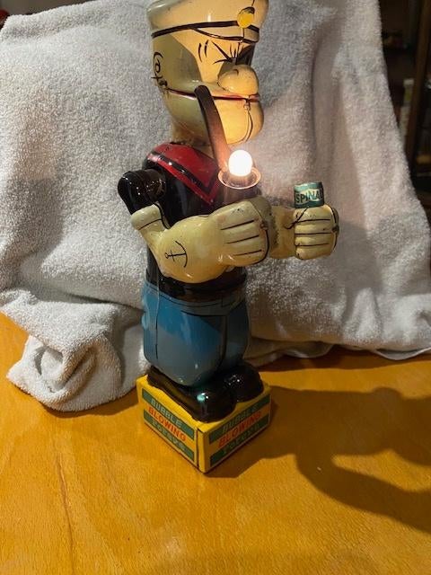 Zeldzame Popeye Bubble Blowing van Line Mar Toys, Antiek en Kunst, Ophalen of Verzenden