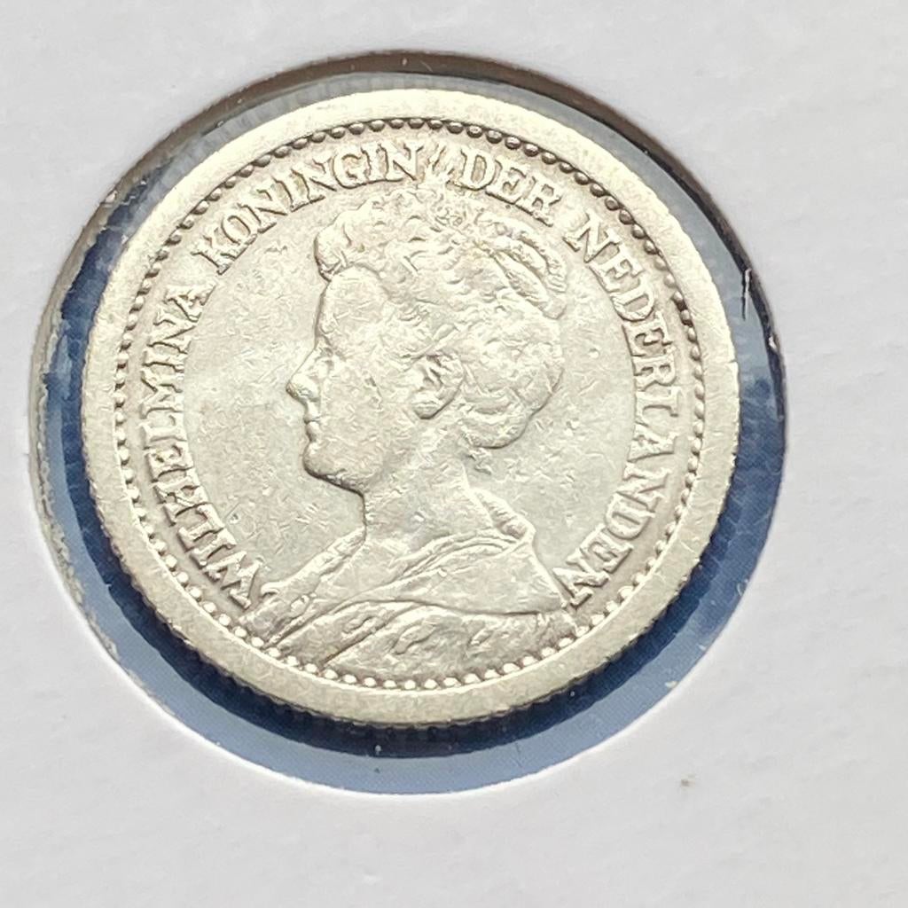 Halve Gulden Zilver uit 1910 van Wilhelmina, Postzegels en Munten, Munten | Nederland, ½ gulden, Verzenden, Zilver, Koningin Wilhelmina
