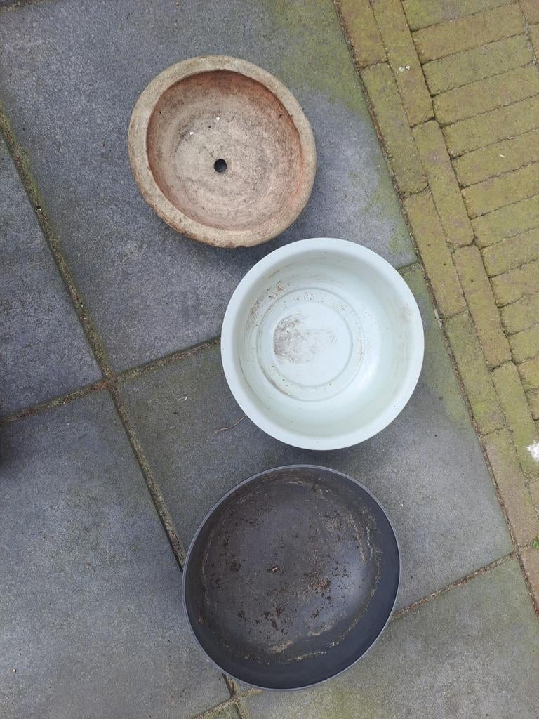 Bloembakken/schalen, Tuin en Terras, Ophalen of Verzenden, Rond, Steen, Minder dan 30 cm