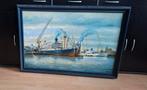 Mooi schilderij
van de haven van Rotterdam., Ophalen, 50 tot 75 cm, Zo goed als nieuw, Schilderij