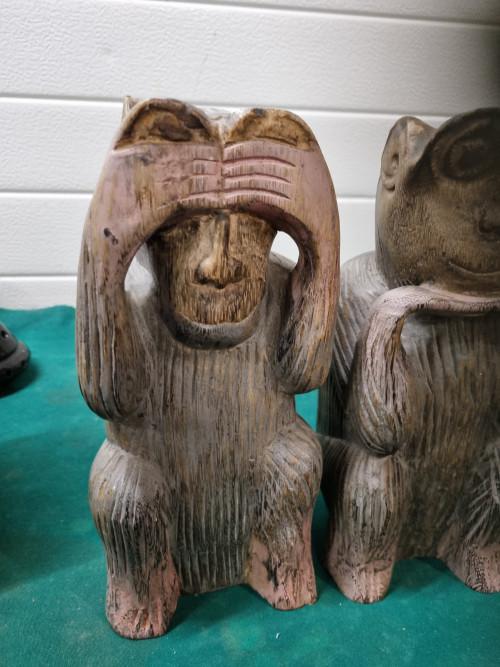 horen zien en zwijgen apen beelden vintage, Verzamelen, Beelden en Beeldjes, Ophalen of Verzenden