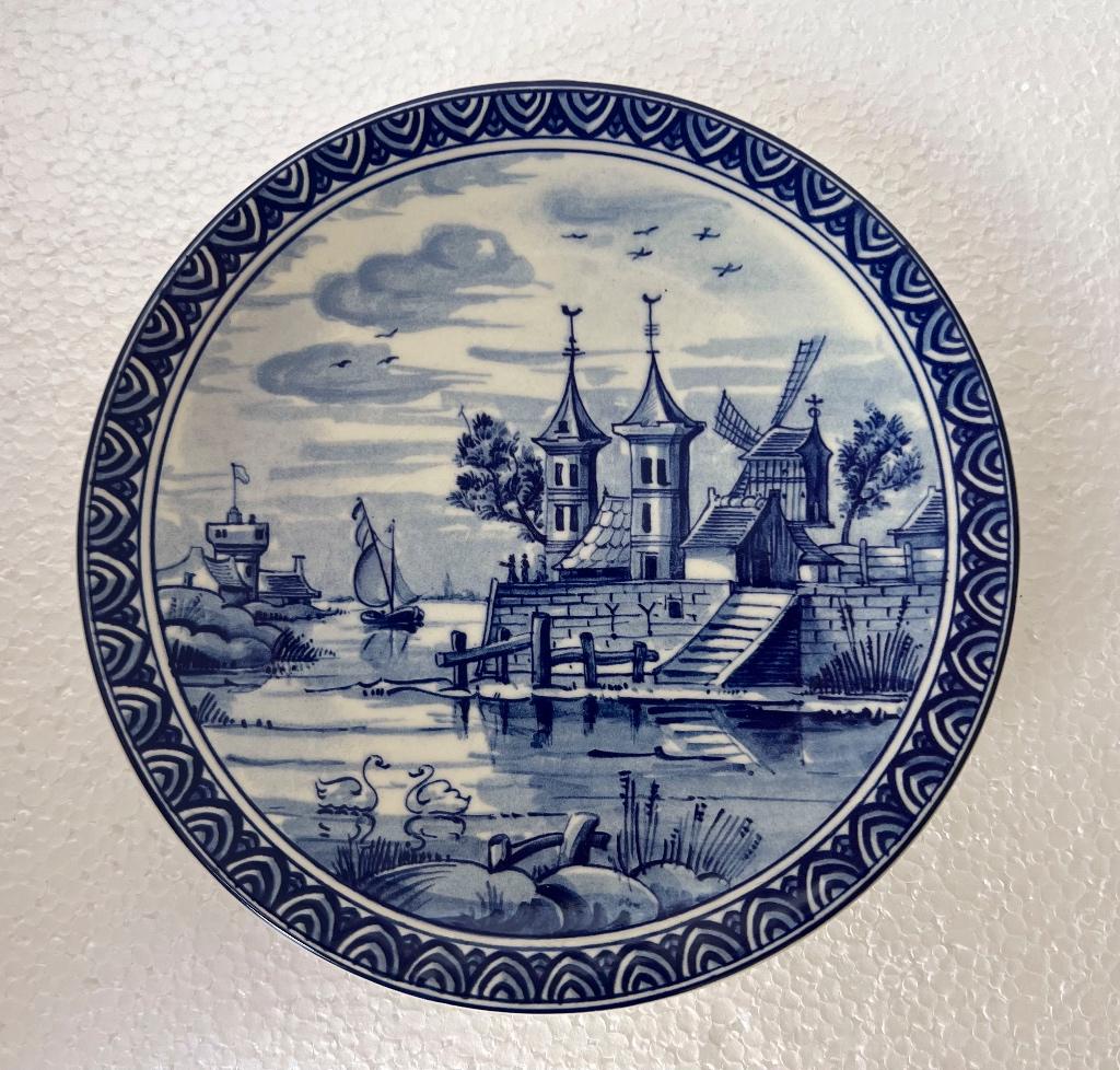 Delftsblauw Wandbord Westraven doorsnee 19 cm, Antiek en Kunst, Ophalen of Verzenden