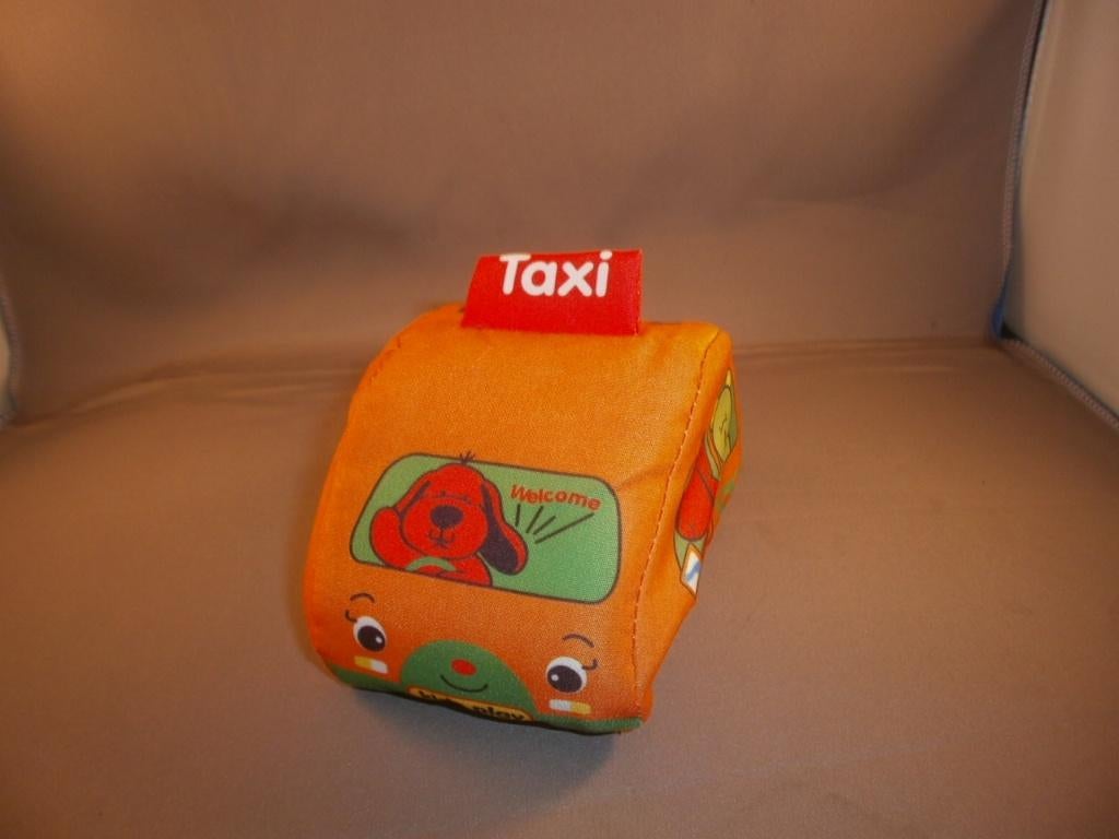 toi-toys taxi auto met klittenband voor op voet of hand 11cm, Oranje, Overige merken, Overige karakters, Overige typen