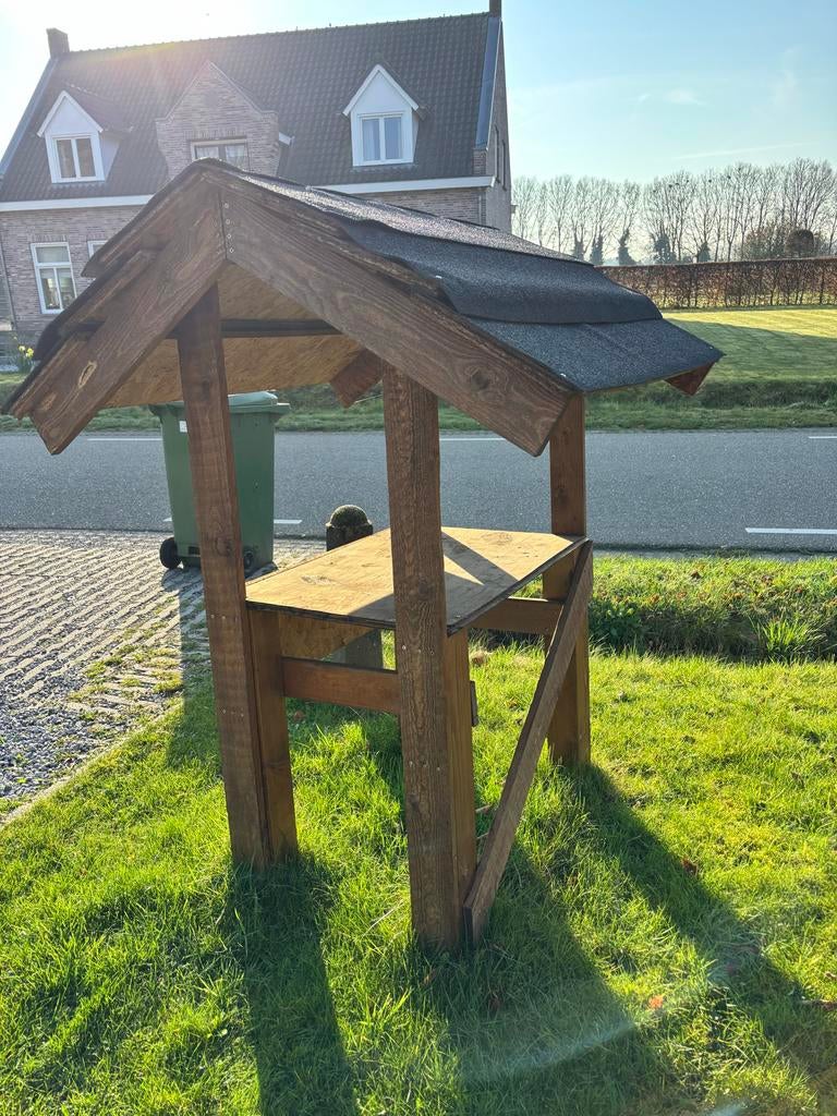 Houten marktkraam / verkoopkraam, Ophalen, Zo goed als nieuw