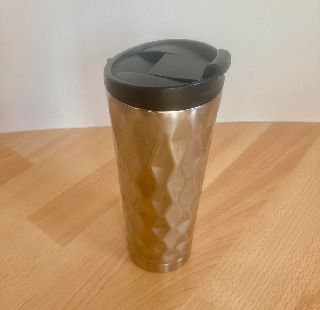 Koffie to go mug / beker / thermos rvs, Ophalen of Verzenden, Zo goed als nieuw, Beker of Kan