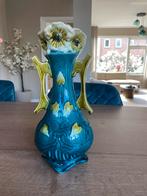 Prachtige Art Nouveau Vaas in Petrol Blauw, Ophalen of Verzenden