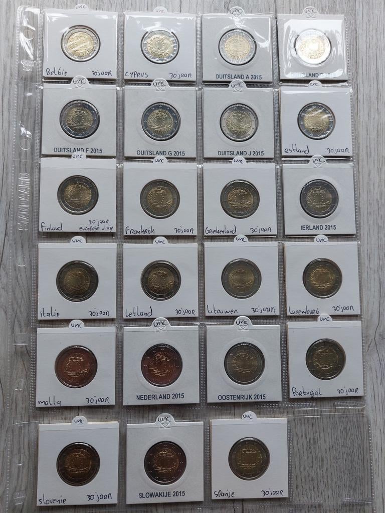 Uncirculated 2 euromunten 30 jaar Europese vlag, Ophalen of Verzenden, Overige landen, 2 euro, Setje