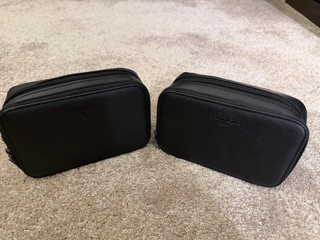 2x Diptyque Heren Toilettas Qatar Business Class Luxe Inhoud, Ophalen of Verzenden, Nieuw, Zwart, Heer